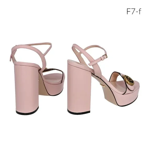 Gucci Women's 573021 GG Marmont Leather Platform Sandals - Picture 5 of 9